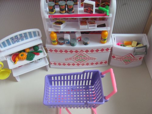 See Barbie Size Dollhouse Furniture-supermarket Shopping Cart Veggie