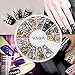 Professional High Quality Manicure 3D Nail Art Decorations Wheel With Gold And Silver Metal Studs In 12 Different Shapes By VAGA®