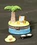 Tropical Island Palm Tree Beach Chair Hinged Trinket Box phb
