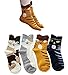 AnVei-Nao Womens Girls Cartoon Cute Cat Pattern Cotton Soft Crew Socks 4 Pairs