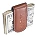 Leather Money Clip - Strong Magnets Holds 30 banknotes - for Men - Cash & Card - Gift Box (brown)