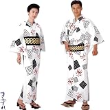 浴衣（盆踊り・民謡踊り・日本舞踊）　本染お揃いゆかた　反物または男性用Ｍ/Ｌと女性用　プレタ仕立上り