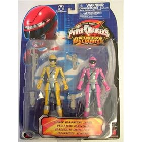 Disney Power Rangers Figurine Playset - Pink Ranger and Yellow Ranger Figures with... by 