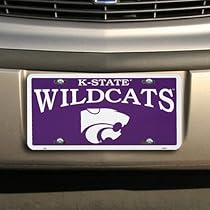 NCAA Kansas State Wildcats Purple Metal License Plate
