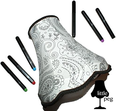 Colour In Lampshade for Table Lamp, Kids, Children's Room, Adult Colouring, Nursery lamp, Lampshade, Paisley Print, Fun