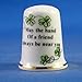 Porcelain China Collectable Thimble - Irish Sayings -- May the Hand of a Friend be Always Near You - Free Gift Box