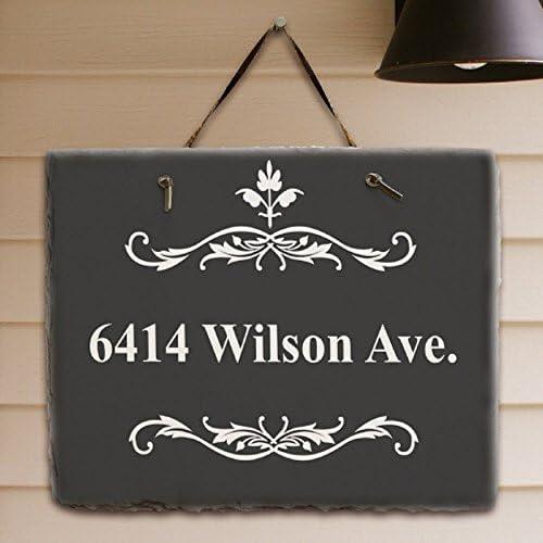 Personalized Address Slate Filigree 11 x 9