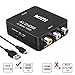RCA to HDMI Converter, Runbod 1080P RCA Composite CVBS AV to HDMI Video Audio Converter Box for PS2 Wii Xbox SNES N64 VHS VCR Camera DVD PC Laptop, Support PAL/NTSC with USB Charge Cable
