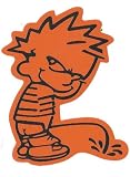 Florecent Orange Calvin Vinyl Sticker