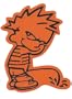 Florecent Orange Calvin Vinyl Sticker
