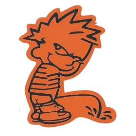 Florecent Orange Calvin Vinyl Sticker
