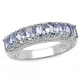 1.55 Carat Genuine Tanzanite Sterling Silver Ring