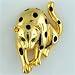 Jewelry : Gold Tone Crawling Leopard Animal Pin Brooch
