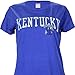University of Kentucky Ladies Cut Distressed Arch on a Royal Heather Shirt