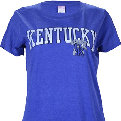 University of Kentucky Ladies Cut Distressed Arch on a Royal Heather Shirt
