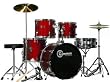 Wine Red 20 Lug Full Size Drum Set with Cymbals Stands Sticks & Stool