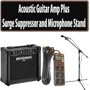 Behringer Acoustic Guitar Amp Plus Pro Surge Suppressor and Microphone Stand Kit Which Included... by 