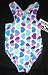 Girls 1 PC T-Back Turq/Purp/Mag Hearts