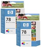 HP No. 78 High-Yield Tri-Color Ink Cartridge Twin Pack (C6578A)