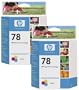 HP No. 78 High-Yield Tri-Color Ink Cartridge Twin Pack (C6578A)