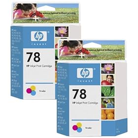 HP No. 78 High-Yield Tri-Color Ink Cartridge Twin Pack (C6578A)