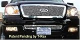T-Rex | 70556 | 2004 - 2006 | Ford F-150 | Hybrid Series Grille - CNC 3D Cut Aluminum Billet Grille Framing - with Wire Mesh - Polished - Flush Mount - Fits All Models