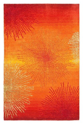 Safavieh Soho Collection Explosions Handmade New Zealand Wool Area Rug, 5-Feet by 8-Feet, Rust On Sale