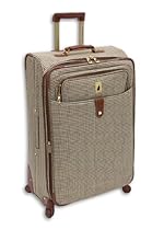 London Fog Luggage Chelsea 25 Inch 360 Expandable Upright Suiter, Olive Plaid, One Size
