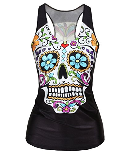 Hot Fashion Women Corpse Bride Printed Sleeveless T Shirt Vest Tank Tops