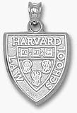 Harvard Crimson Law School Shield Pendant - Sterling Silver Jewelry