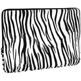 Faux-fur White Tiger Animal Print Carrying Case Sleeve for Apple MacBook 15″ Notebook Laptop Computer