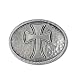 Cross with Hammered Look Belt Buckle