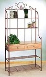 Old Dutch International Copper Baker's Rack with Wooden Drawers 36x73x14-in.
