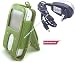 Creative Zen Vision M Carrying Case with Belt Clip (Green) Plus Home/travel Charger for Creative Zen Vision M