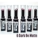 6 CITY COLOR BE MATTE DARK LIPSTICK BROWN PINK PURPLE TONE SET LIP STICK L-0021D + FREE EARRING