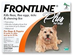 Merial Frontline Plus Flea and Tick Control for 0-to-22-Pound Dogs and Puppies, 3 Doses