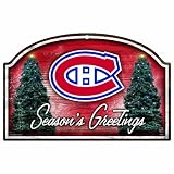 NHL Montreal Canadiens 11-by-17 inch Season's Greetings Wood Sign