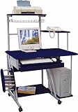 Midnight Blue Home Computer Desk with Pullout Keyboard Platform and CD Storage [HR-RS-8301B-BLUE-GG]