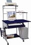Midnight Blue Home Computer Desk with Pullout Keyboard Platform and CD Storage [HR-RS-8301B-BLUE-GG]