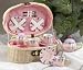 Pink Daisy Tea Set in a Basket