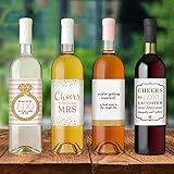 Wine Bottle Labels for Engagement Party Gift, Bridal Shower, Bachelorette Party