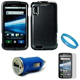Carbon Fiber 2 Piece Protective Rubberized Crystal Hard Case for AT&T Wirel ....