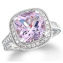 14k White Gold Rose Amethyst and Diamond Ring (4.49 ctw.)