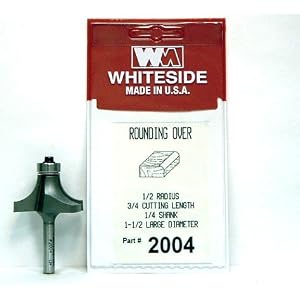 PART #2004 CARBIDE-TIP 2 FLUTE ROUND-OVER (CORNER ROUND) BIT W  BB GUIDE 1 2 RADIUS X 1-1... by 