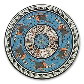 Ceramic plate, 'Man-Falcon Deity' by NOVICA