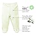 DorDor & GorGor Organic Baby Footed Pajamas Pants, Dye Free, 100% Cotton, 6-9 Months, Beige