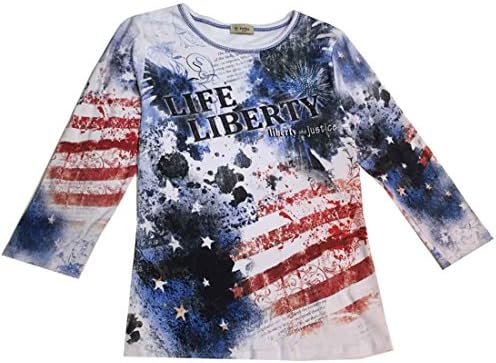 Cactus Life Liberty Fourth of July 3/4 Sleeve Tee Shirt, XX-Large