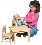 Guidecraft Doll Table and Chair Set - Natural Design: Natural