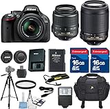 Nikon D5200 DSLR Camera Body Celltime Exclusive Bundle with Nikon 18-55mm VR Lens + Nikon 55-200mm VR Lens + HD U.V. Filter + Deluxe Camera Case + Celltime 6pc Starter Kit + Full Size Tripod + Electronic Flash + 2pcs 16GB Commander Extremespeed Memory Cards + Accessory Kit