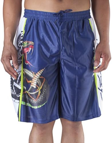 Ed Hardy Mens Snake Sweat Pants Shorts - Blue